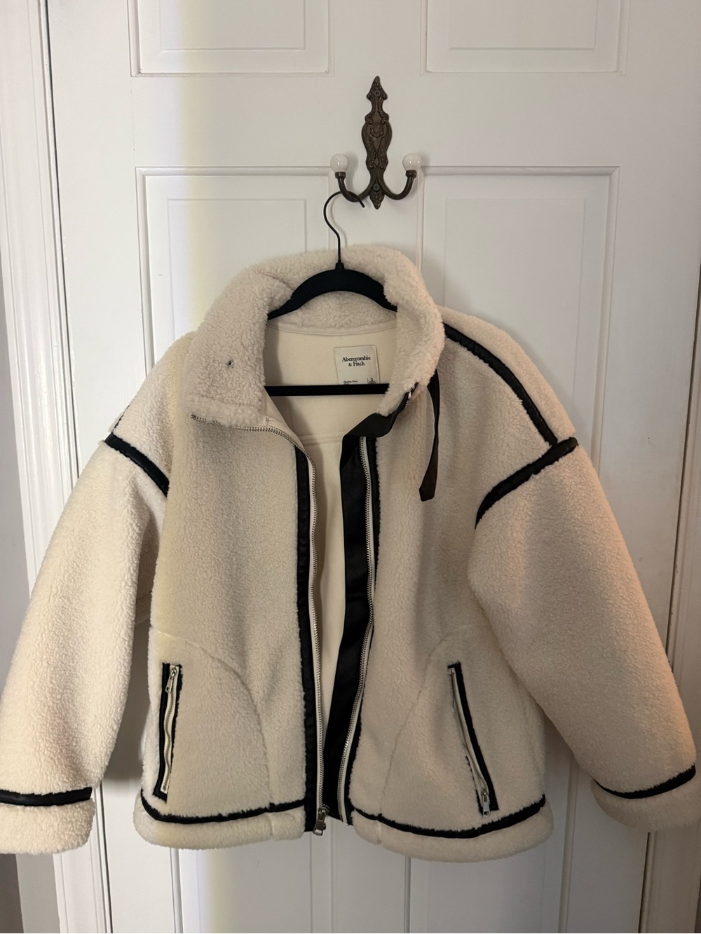 A&F Sherpa Jacket with Black Trim